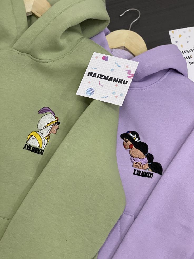hoodies bordés Aladdin et Jasmine